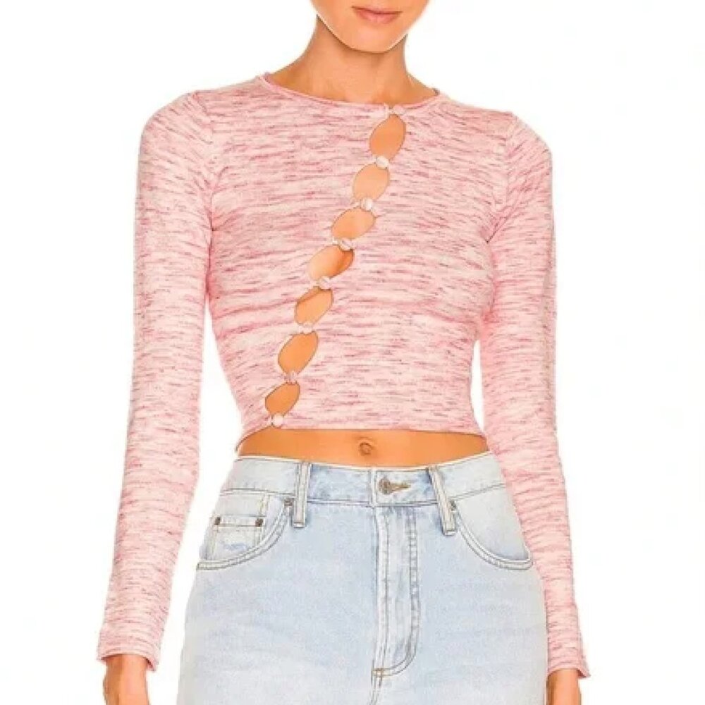 Superdown Kai Button Up Sweater Top